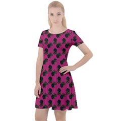 Black Rose Pink Cap Sleeve Velour Dress 