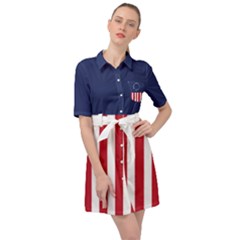 Betsy Ross Flag Usa America United States 1777 Thirteen Colonies Vertical Belted Shirt Dress by snek