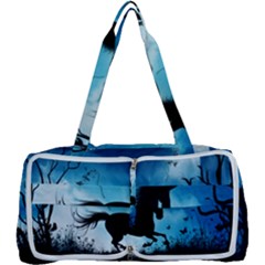 Wonderful Unicorn Silhouette In The Night Multi Function Bag by FantasyWorld7