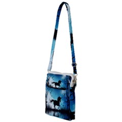 Wonderful Unicorn Silhouette In The Night Multi Function Travel Bag by FantasyWorld7