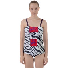 Striped By Traci K Twist Front Tankini Set