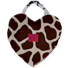 Giraffe By Traci K Giant Heart Shaped Tote by tracikcollection