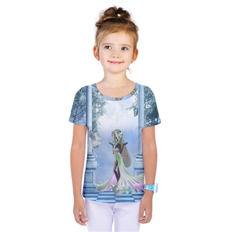 Cute Fairy With Dove Kids  One Piece Tee by FantasyWorld7