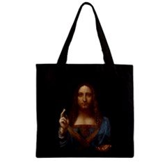 Salvator Mundi Leonardo Davindi 1500 Jesus Christ Savior Of The World Original Paint Most Expensive In The World Zipper Grocery Tote Bag by snek