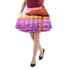 Pop Art Beach Umbrella  A-line Pocket Skirt by essentialimage