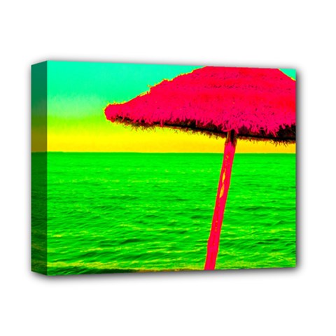 Pop Art Beach Umbrella Deluxe Canvas 14  X 11  (stretched)