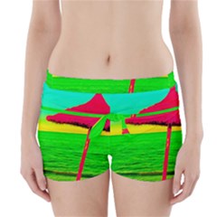 Pop Art Beach Umbrella Boyleg Bikini Wrap Bottoms by essentialimage