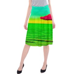 Pop Art Beach Umbrella Midi Beach Skirt