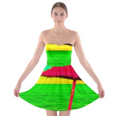Pop Art Beach Umbrella Strapless Bra Top Dress by essentialimage