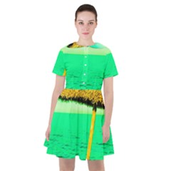 Pop Art Beach Umbrella  Sailor Dress by essentialimage