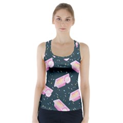 Dunkaroos Funfetti Print Dark Blue 1 Racer Back Sports Top by elizabethjonesstyling