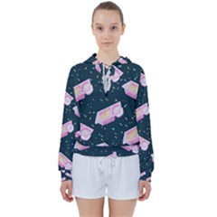 Dunkaroos Funfetti Print Dark Blue 1 Women s Tie Up Sweat by elizabethjonesstyling