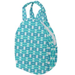 Teal White  Abstract Pattern Travel Backpacks by BrightVibesDesign