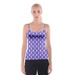 Purple  White  Abstract Pattern Spaghetti Strap Top