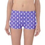 Purple  White  Abstract Pattern Boyleg Bikini Bottoms