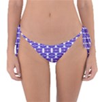 Purple  White  Abstract Pattern Reversible Bikini Bottom