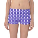 Purple  White  Abstract Pattern Reversible Boyleg Bikini Bottoms