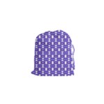 Purple  White  Abstract Pattern Drawstring Pouch (XS)