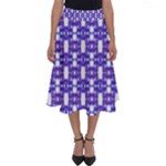 Purple  White  Abstract Pattern Perfect Length Midi Skirt