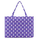 Purple  White  Abstract Pattern Zipper Medium Tote Bag