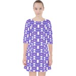 Purple  White  Abstract Pattern Pocket Dress