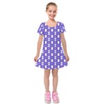 Purple  White  Abstract Pattern Kids  Short Sleeve Velvet Dress