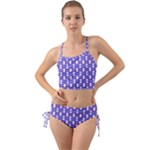 Purple  White  Abstract Pattern Mini Tank Bikini Set