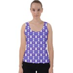 Purple  White  Abstract Pattern Velvet Tank Top