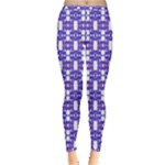 Purple  White  Abstract Pattern Inside Out Leggings