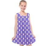 Purple  White  Abstract Pattern Kids  Cross Back Dress