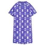 Purple  White  Abstract Pattern Kids  Boyleg Half Suit Swimwear