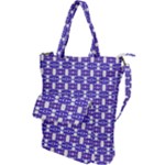 Purple  White  Abstract Pattern Shoulder Tote Bag