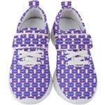 Purple  White  Abstract Pattern Kids  Velcro Strap Shoes