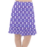 Purple  White  Abstract Pattern Fishtail Chiffon Skirt