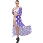 Purple  White  Abstract Pattern Maxi Chiffon Beach Wrap