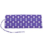 Purple  White  Abstract Pattern Roll Up Canvas Pencil Holder (S)