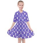 Purple  White  Abstract Pattern Kids  All Frills Chiffon Dress