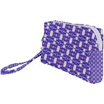 Purple  White  Abstract Pattern Wristlet Pouch Bag (Small)