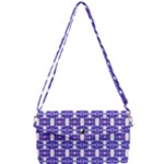 Purple  White  Abstract Pattern Removable Strap Clutch Bag