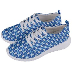 Blue White  Abstract Pattern Men s Lightweight Sports Shoes by BrightVibesDesign