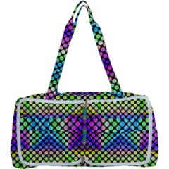 Bright  Circle Abstract Black Yellow Purple Green Blue Multi Function Bag by BrightVibesDesign