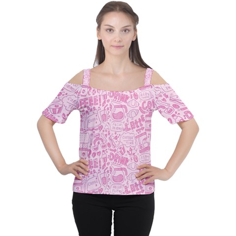 Coffee Pink Cutout Shoulder Tee by Amoreluxe