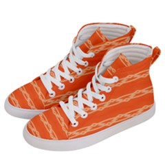 Pattern Orange Men s Hi-top Skate Sneakers by HermanTelo