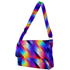 Abstract Blue Background Colorful Pattern Full Print Messenger Bag (l)
