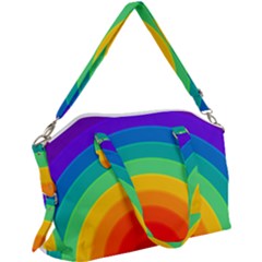Rainbow Background Colorful Canvas Crossbody Bag by HermanTelo