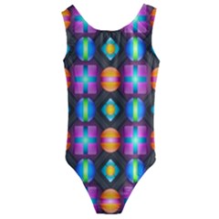 Squares Spheres Backgrounds Texture Kids  Cut-out Back One Piece Swimsuit by HermanTelo