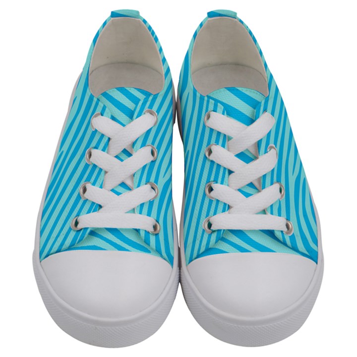 Pattern Texture Blue Kids  Low Top Canvas Sneakers