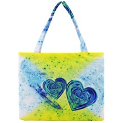 Heart Emotions Love Blue Mini Tote Bag by HermanTelo