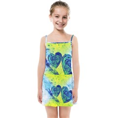Heart Emotions Love Blue Kids  Summer Sun Dress by HermanTelo
