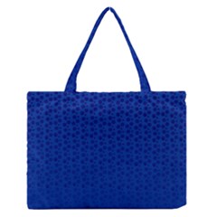 Background Polka Blue Zipper Medium Tote Bag by HermanTelo